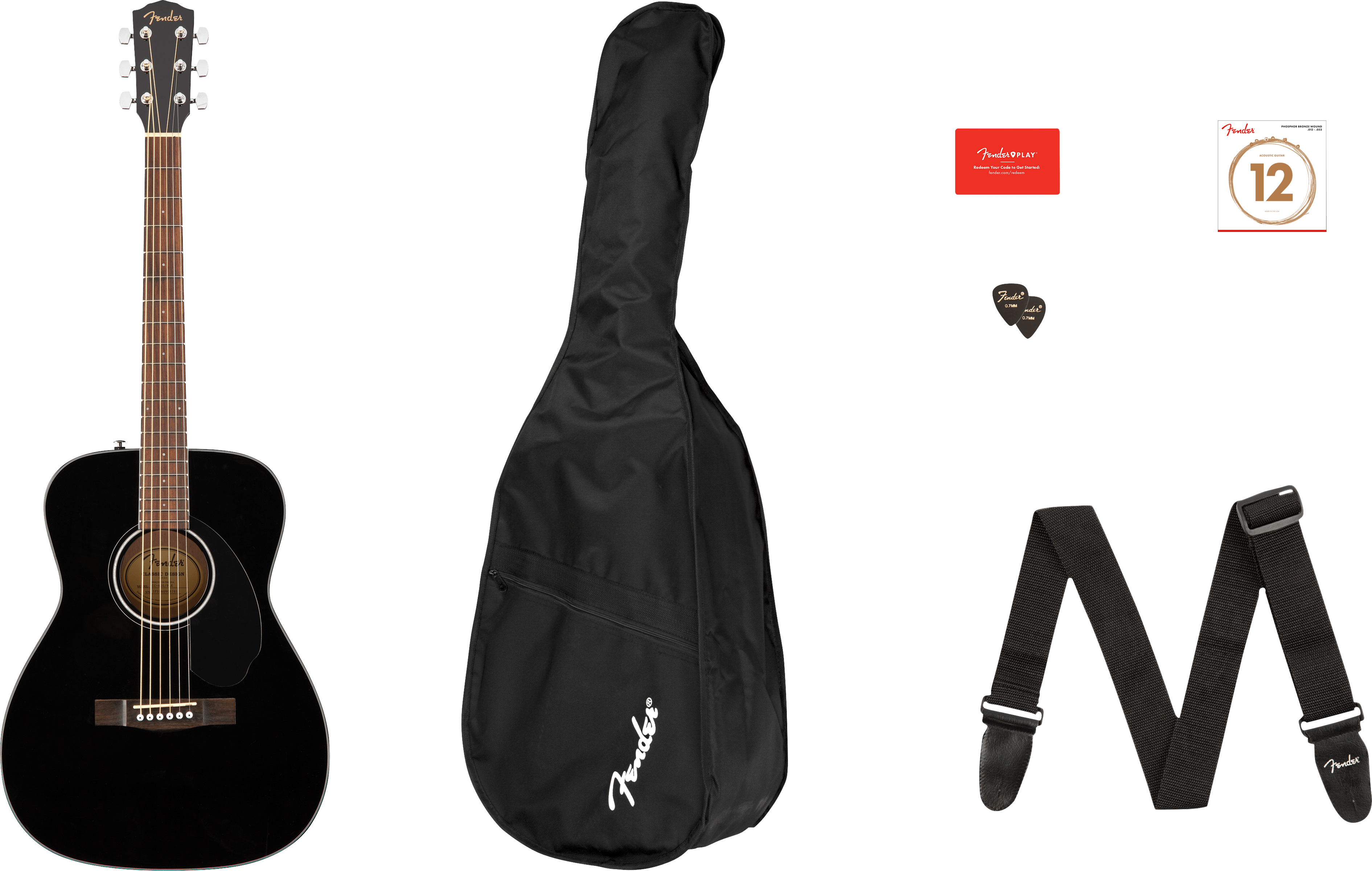 This is an image of the Fender CC-60s Concert Pack V2, Black